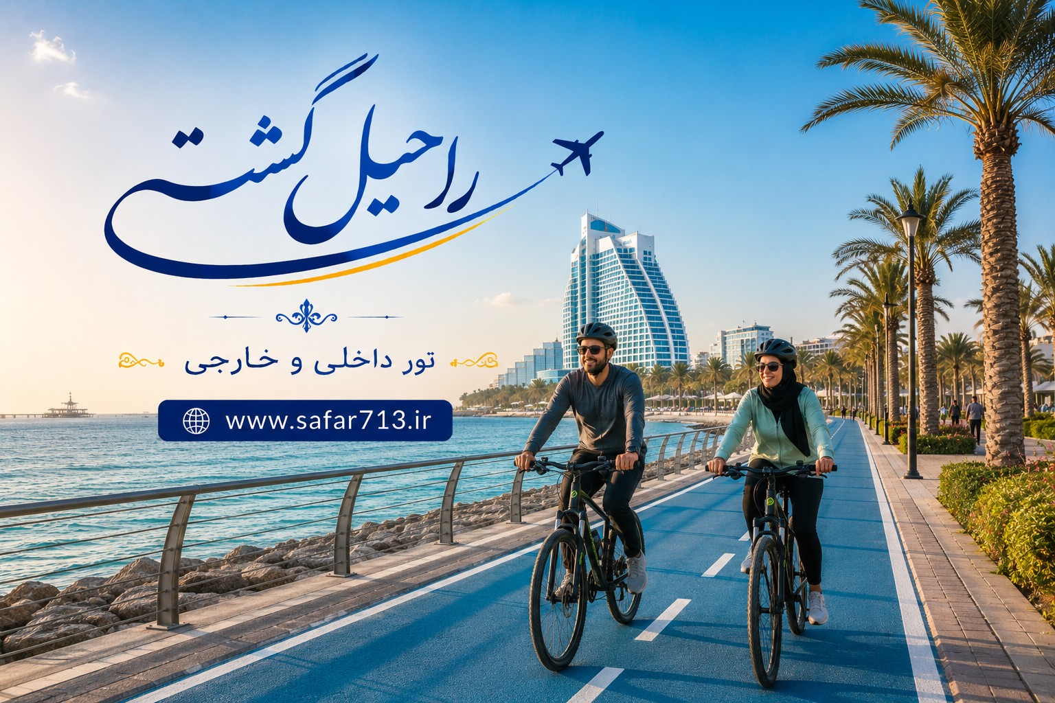 دوچرخه سواری در مسیر ساحلی جزیره کیش